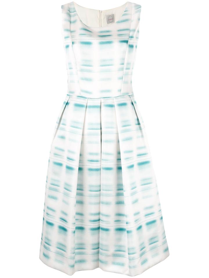 Eggs - Pleated Flared Dress - Women - Polyester/acetate - 44, Women's, White, Polyester/acetate