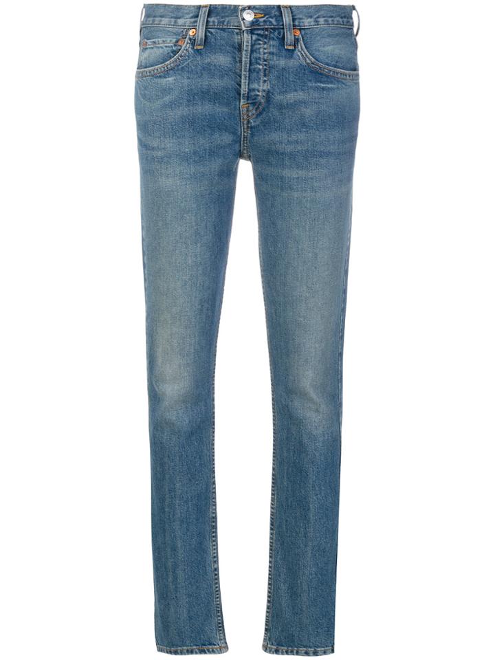 Re/done Low Rise Skinny Stretch Jeans - Blue