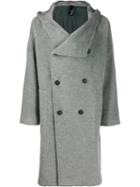 Hevo Salve Hooded Double-breasted Coat - Grey