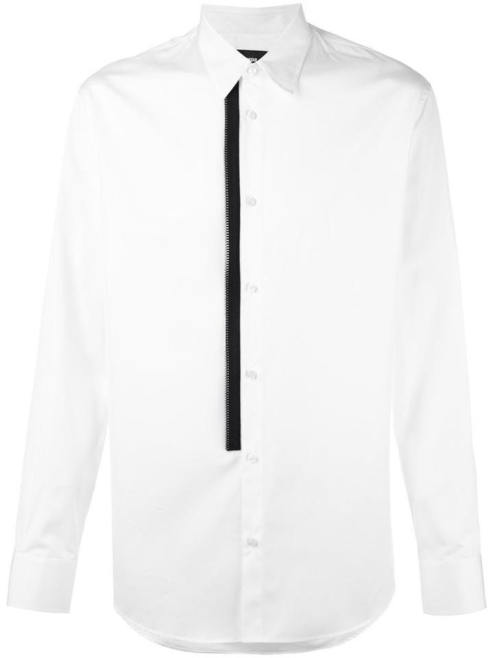 Dsquared2 Zip Trim Shirt, Men's, Size: 52, Red, Cotton