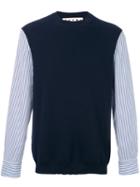 Marni - Shirt Sleeve Sweater - Men - Cotton/virgin Wool - 48, Blue, Cotton/virgin Wool