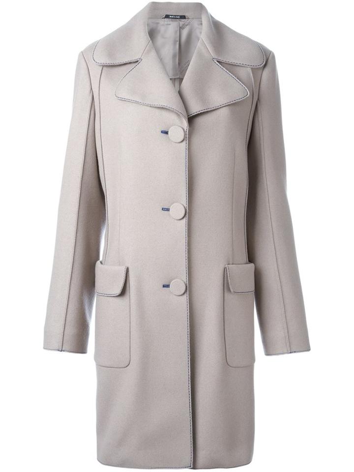 Maison Margiela Contrast Stitch Coat, Women's, Size: 40, Nude/neutrals, Cotton/viscose/cashmere/virgin Wool