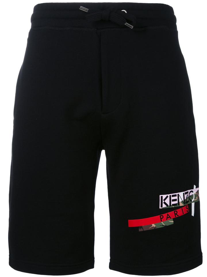 Kenzo - Broken Camo Track Shorts - Men - Cotton - S, Black, Cotton