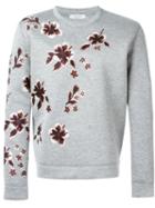 Valentino Floral Print Sweatshirt, Men's, Size: Medium, Grey, Modal/polyurethane
