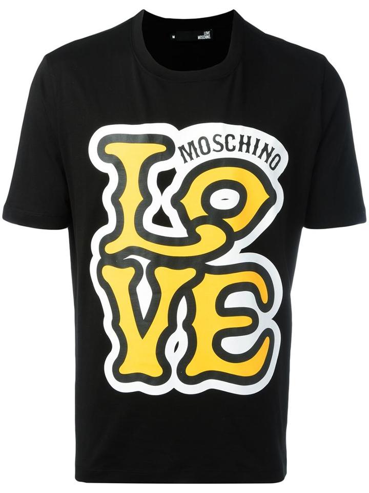 Love Moschino 'love' T-shirt, Men's, Size: Large, Black, Cotton