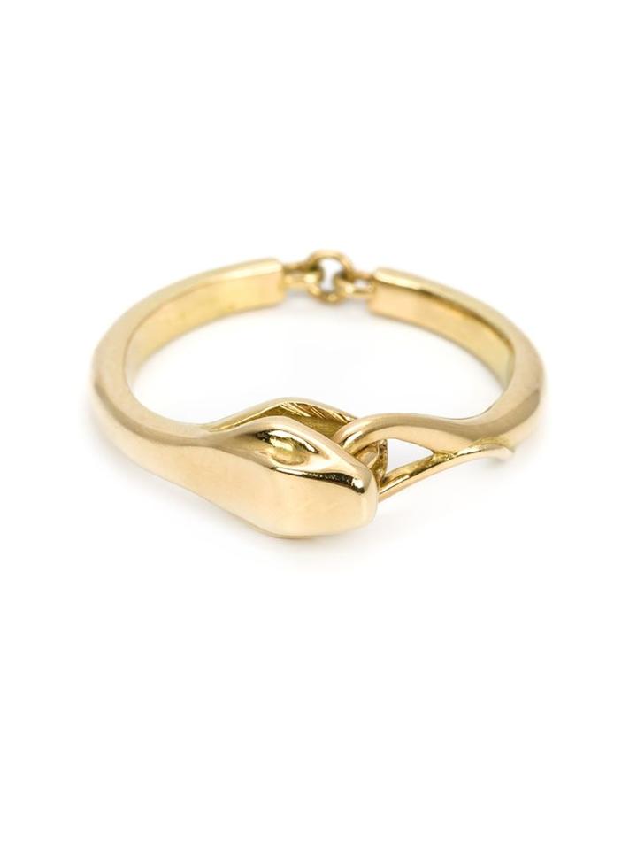 Marc Alary 18kt Gold Snake Ring, Women's, Size: 6 1/2, Metallic