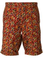 Incotex Floral Bermuda Shorts, Men's, Size: 32, Red, Cotton
