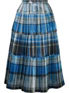 Toga Foil Pleated Skirt - Blue