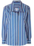 Jil Sander Navy Wide Lapel Blouse - Blue