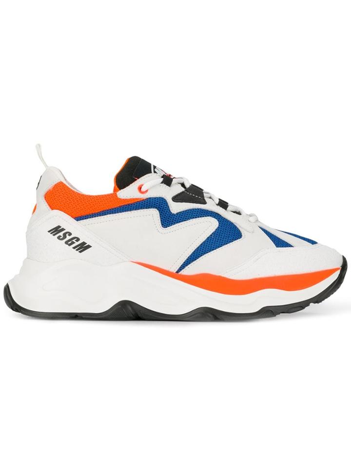 Msgm Colour Block Sneakers - White