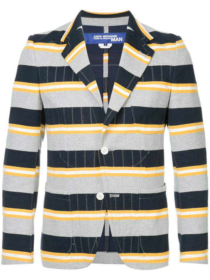 Junya Watanabe Comme Des Garçons Vintage Striped Slim Blazer - Grey