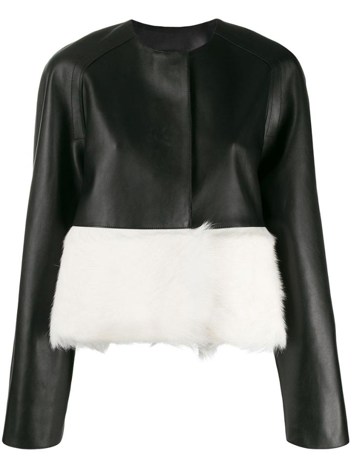 Loewe Panelled Cropped Jacket - Black