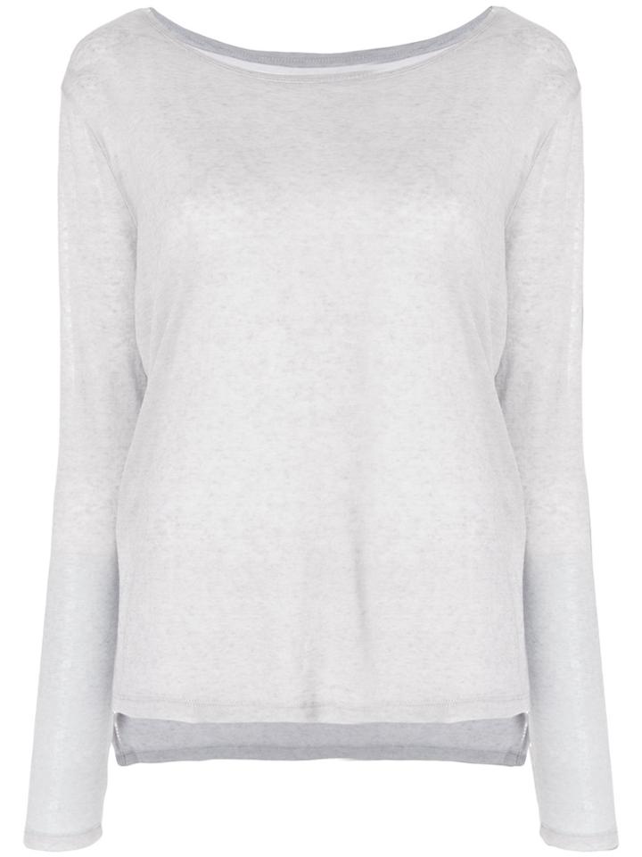 Majestic Filatures Layered Fine Knit Jumper - Grey