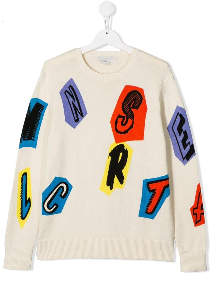 Stella Mccartney Kids Teen Letter Logo Jumper - White
