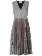 Msgm Checked Pleated Dress - Multicolour