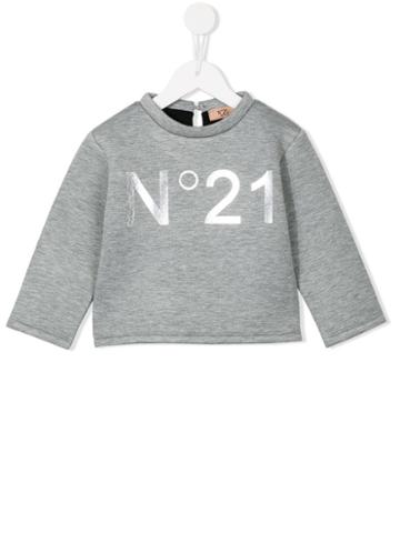 No21 Kids Logo Print Sweatshirt, Girl's, Size: 10 Yrs, Grey
