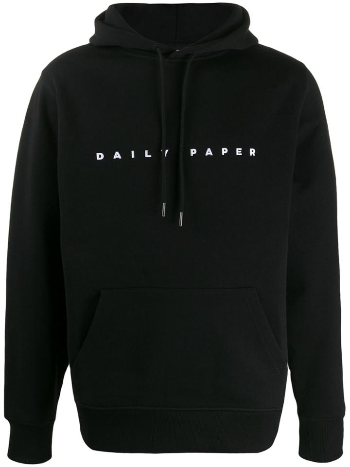 Daily Paper Logo Print Hoodie - Black