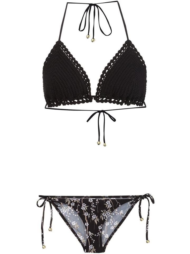 Zimmermann 'sakura' Crochet Bar Bikini