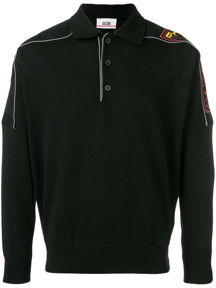 Gcds Fine Knit Polo Shirt - Black