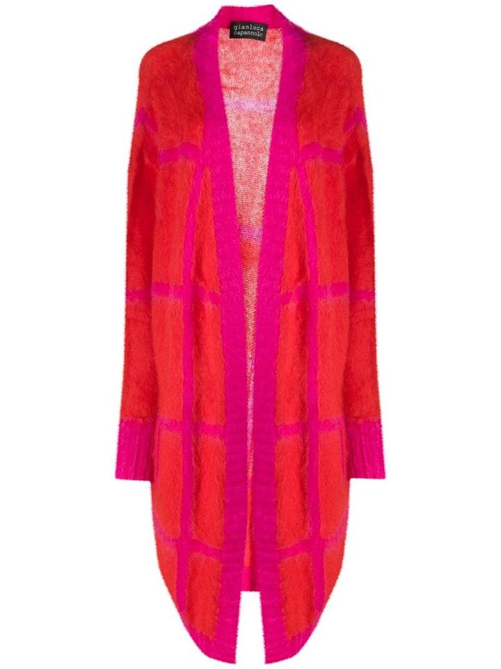 Gianluca Capannolo Check Patterned Long Cardigan - Red