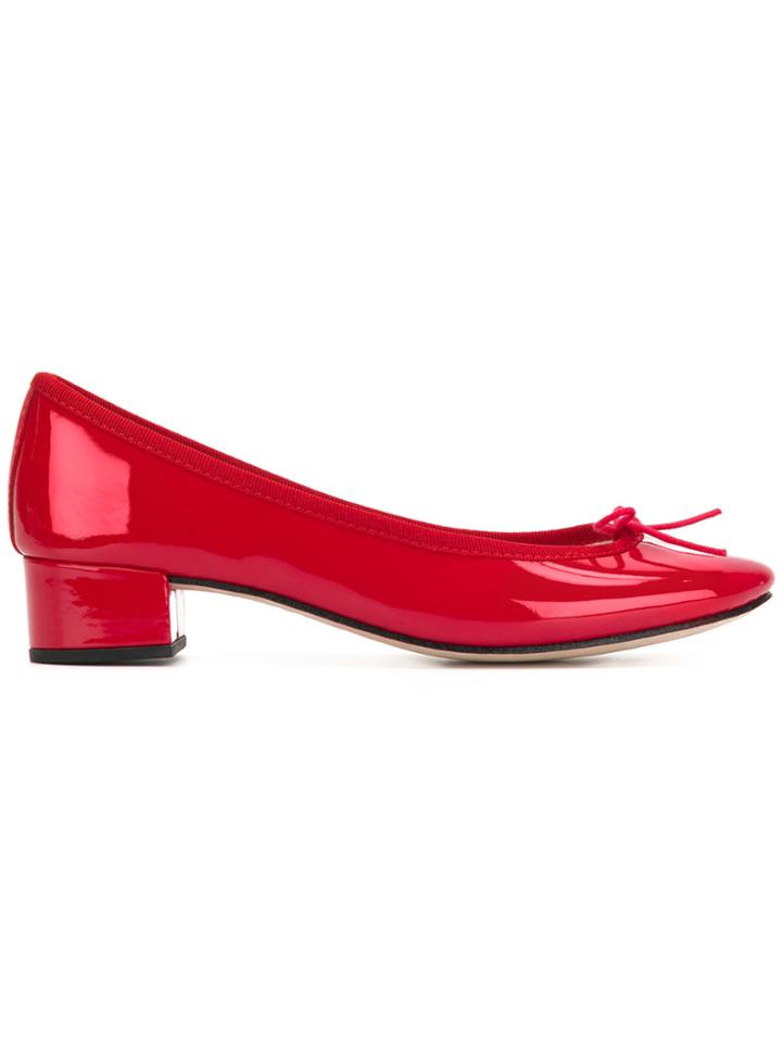 Repetto Bow Front Low Heel Pumps - Red