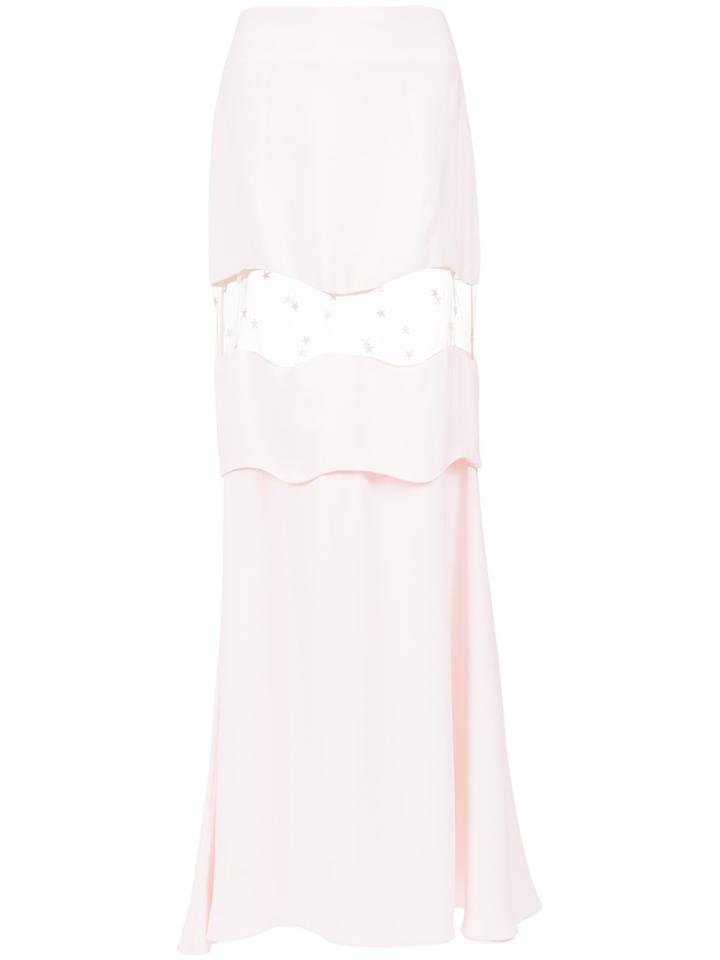 Andrea Bogosian Sheer Panel Maxi Skirt - Nude & Neutrals