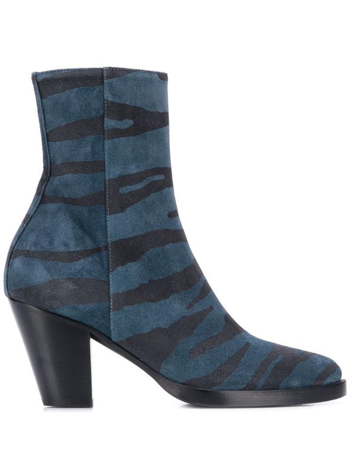 A.f.vandevorst Animal Print Ankle Boots - Blue