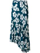 Simonetta Ravizza Tea Floral Print Asymmetric Skirt - Blue