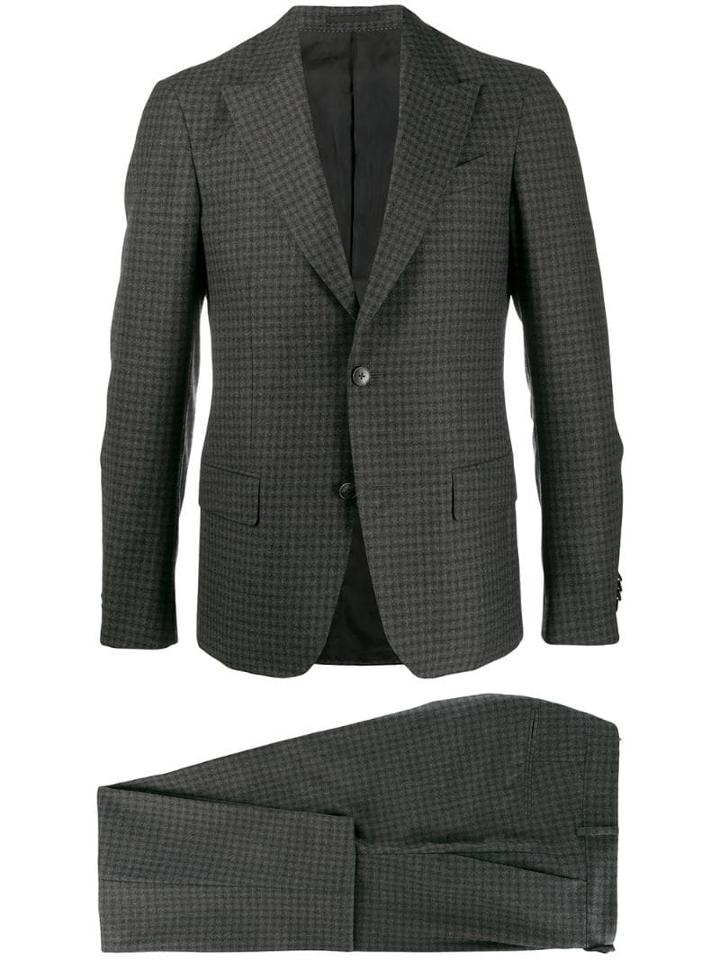 Z Zegna Plaid Single-breasted Suit - Silver