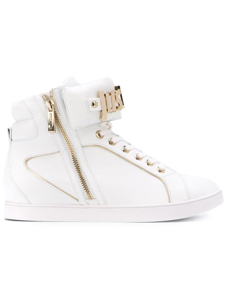 Just Cavalli Logo Plaque Hi-top Sneakers