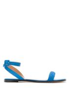 Egrey Leather Flat Sandals - Blue