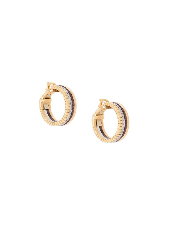 Boucheron 18kt Yellow, White And Rose Gold Quatre Classic Hoop