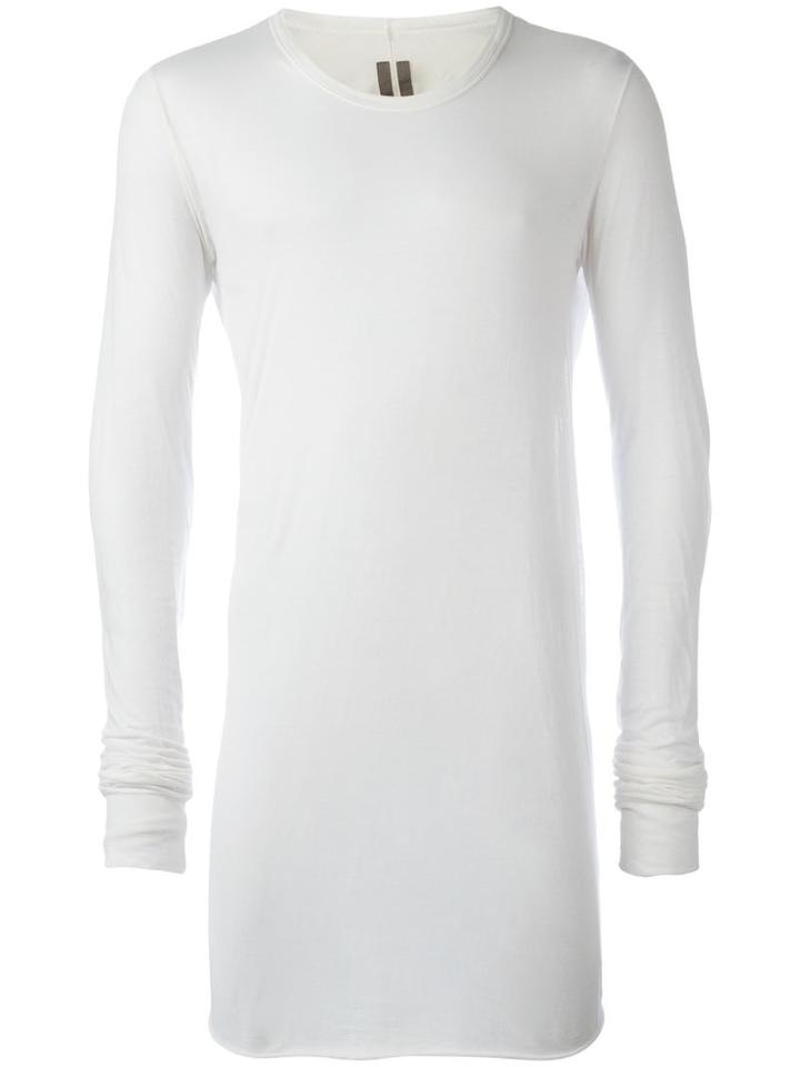 Rick Owens Long Length T-shirt, Men's, Size: Xs, White, Cotton