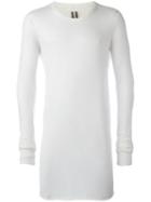Rick Owens Long Length T-shirt, Men's, Size: Xs, White, Cotton