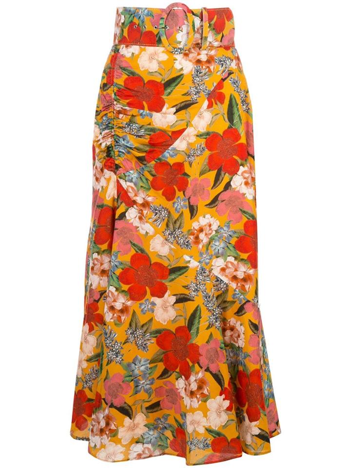 Nicholas Floral Print Skirt - Orange