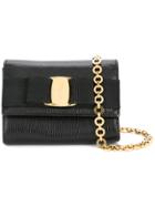 Salvatore Ferragamo Vintage Vara Bow Chain Shoulder Bag - Black