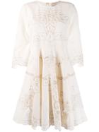 Erika Cavallini Floral Embroidered Dress - Neutrals