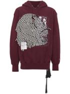 Election Reform Maroon Hoody With Embroidered Logo And Textile Collage