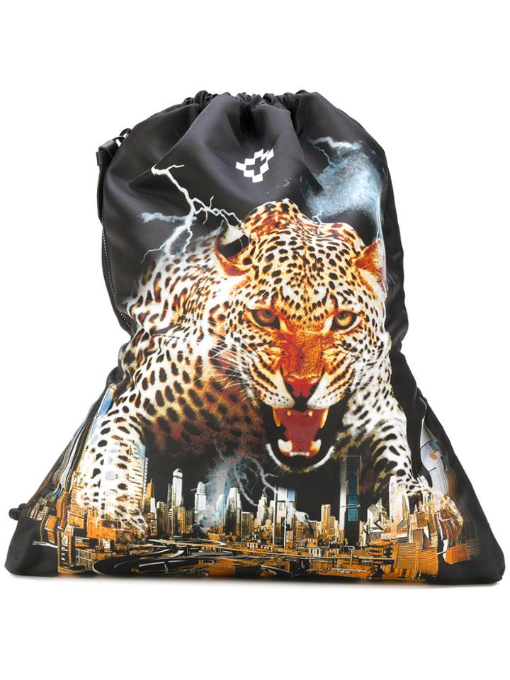 Marcelo Burlon County Of Milan Leopard And City Print Gym Sac - Black