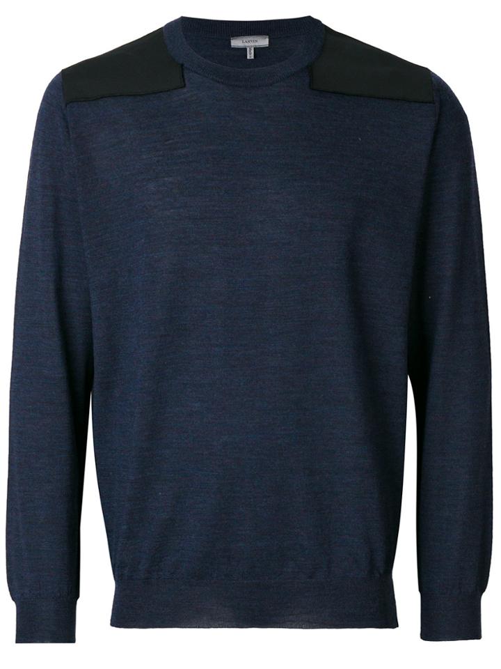 Lanvin Mélange Shoulder Patch Jumper - Blue