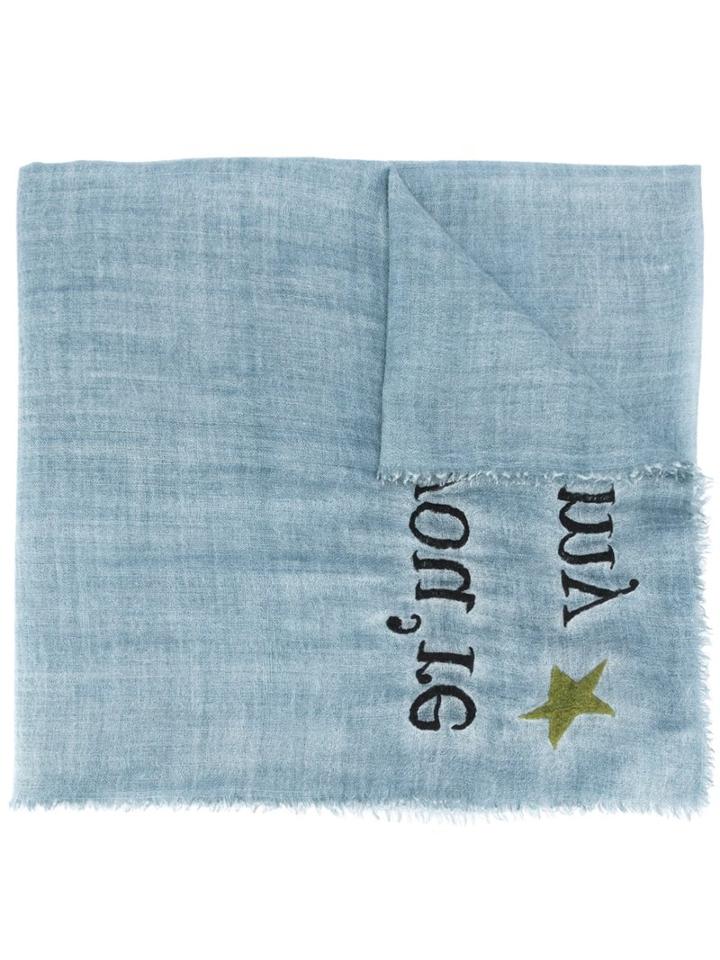 Faliero Sarti - 'you're My' Scarf - Women - Silk/polyester/wool - One Size, Blue, Silk/polyester/wool