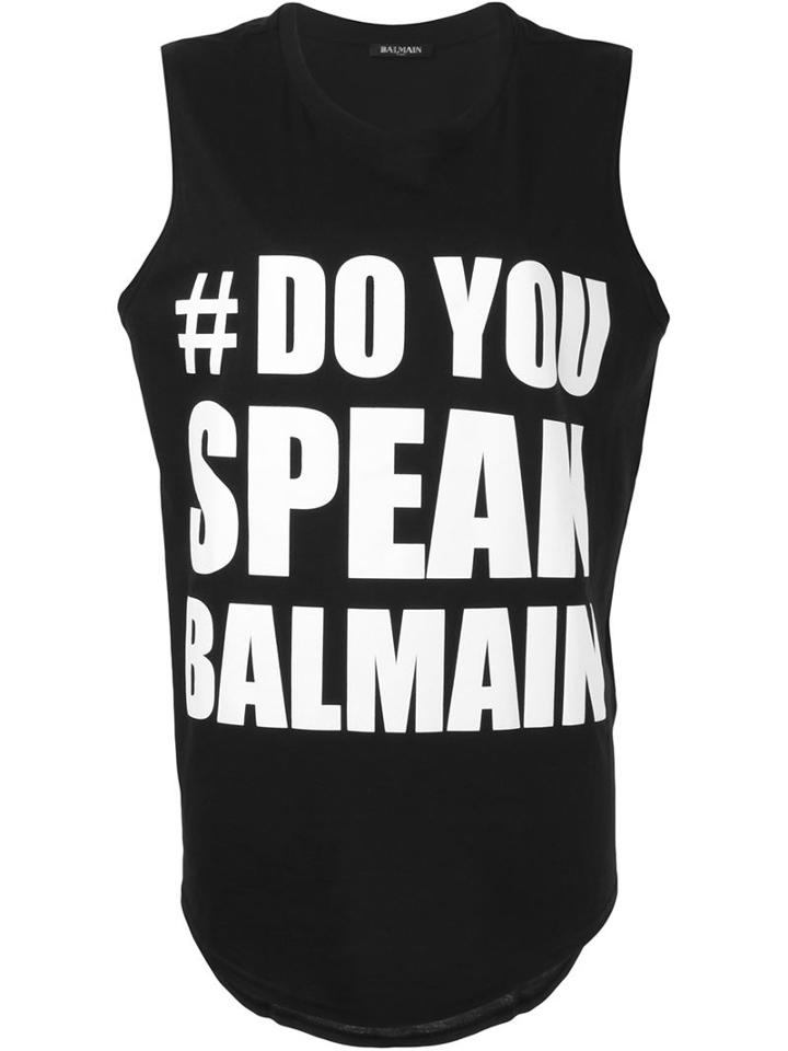 Balmain Do You Speak Balmain T-shirt, Women's, Size: 38, Black, Cotton