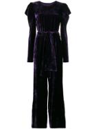 P.a.r.o.s.h. Belted Jumpsuit - Pink & Purple