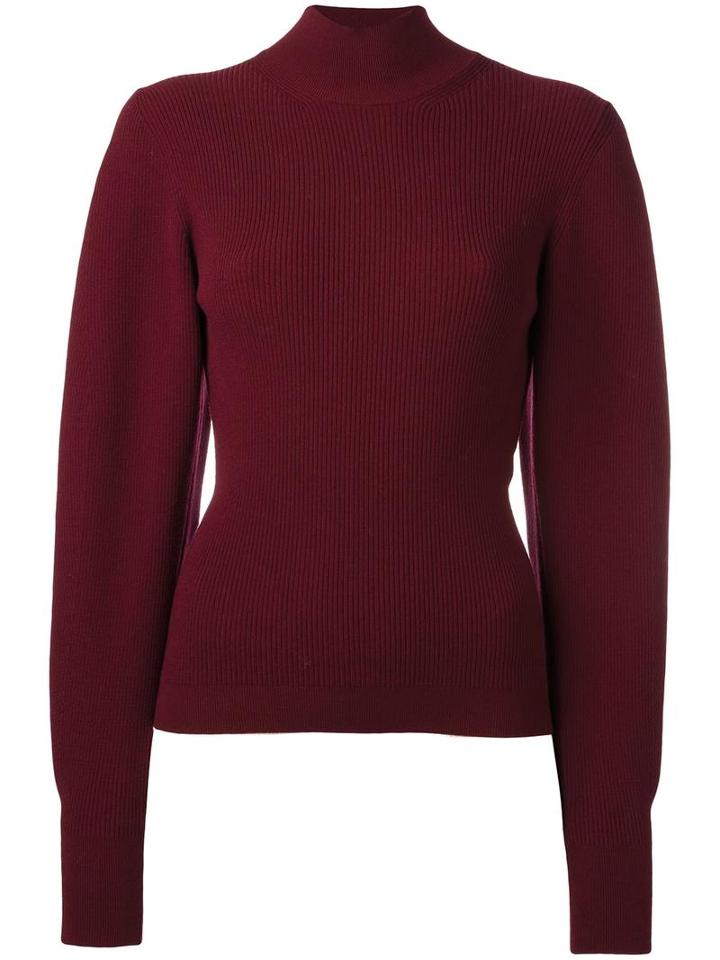 Mugler Cropped Jumper, Women's, Size: Medium, Red, Polyester/wool