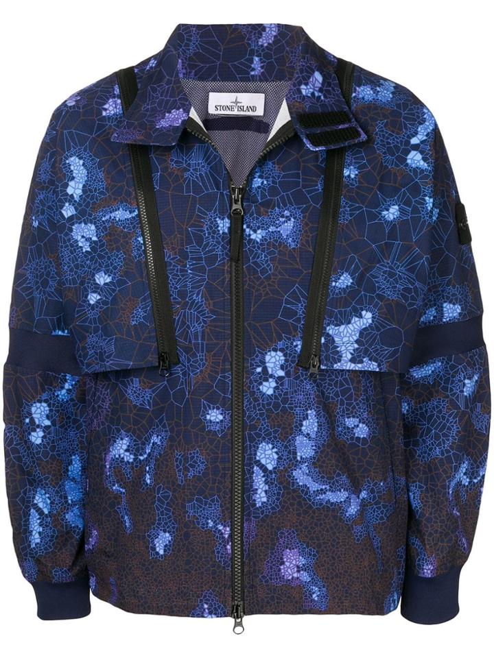 Stone Island Printed Lightweight Jacket - Blue