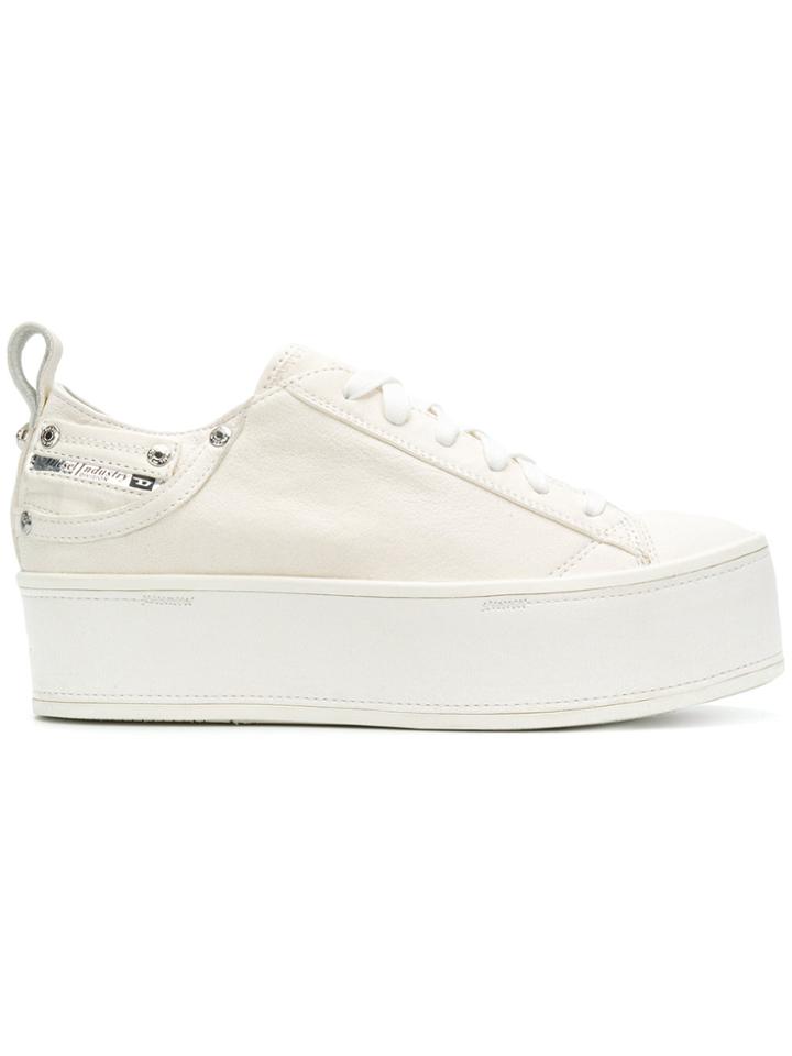 Diesel Platform Sneakers - White