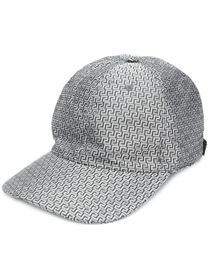 Versace Grecca Print Baseball Cap - Grey