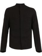 Uma Wang Ribbed Mandarin Collar Shirt - Black