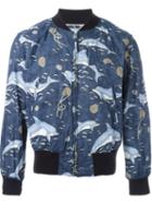 Engineered Garments Dolphin Print Bomber Jacket, Men's, Size: M, Blue, Cotton