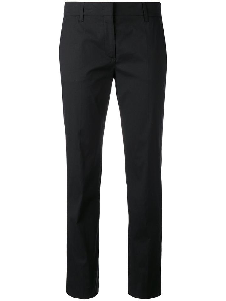 Prada Straight Trousers, Women's, Size: 40, Black, Cotton/polyamide/spandex/elastane
